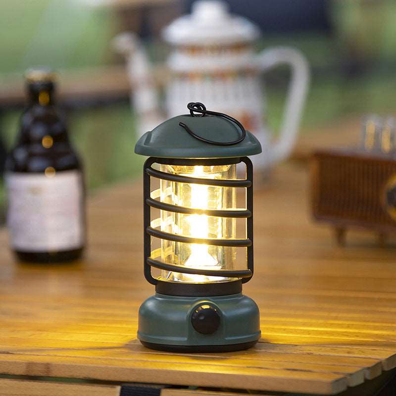 400 Lumens NEW Retro Camping Lights; Atmosphere Tent Lights COB Battery Lighting Hanging Lights; Outdoor Camping Accessories Doba L803B-Green